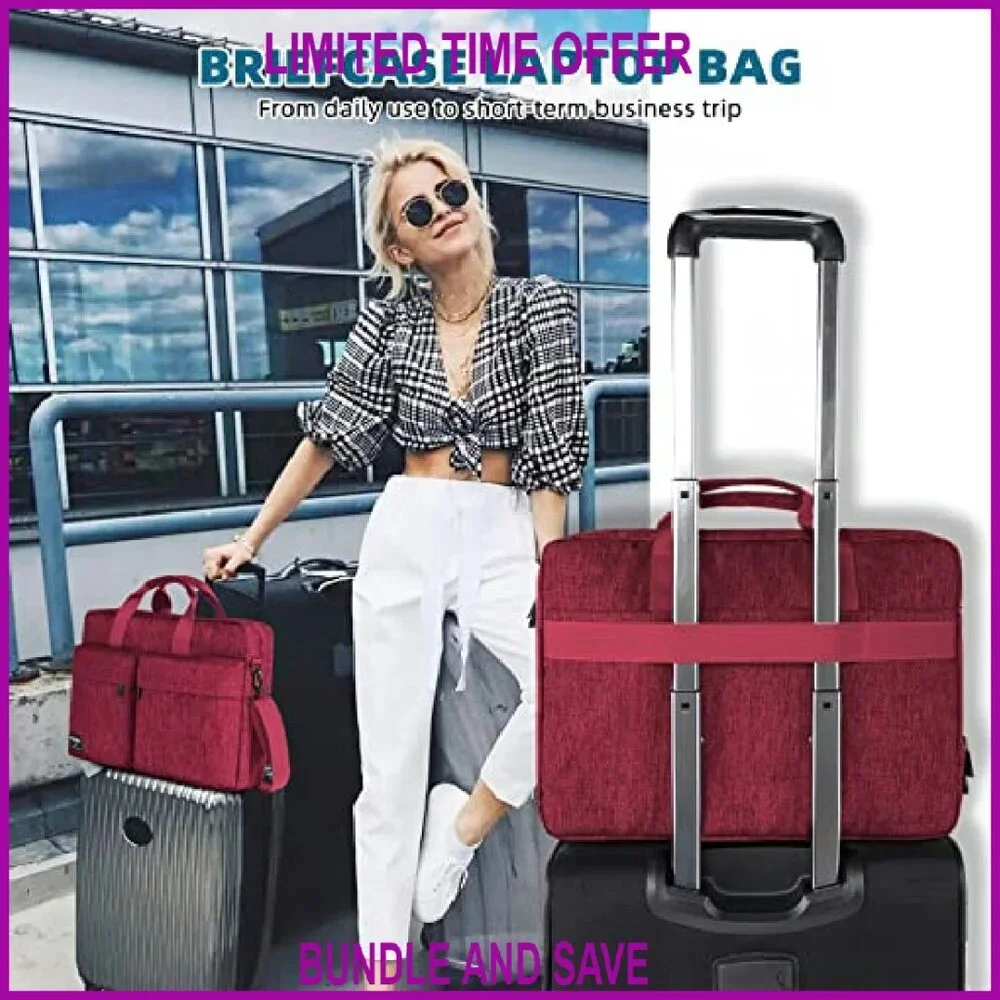 17.3 Inch Laptop Messenger Bag, Water Resistant Nylon, Multiple Compartments